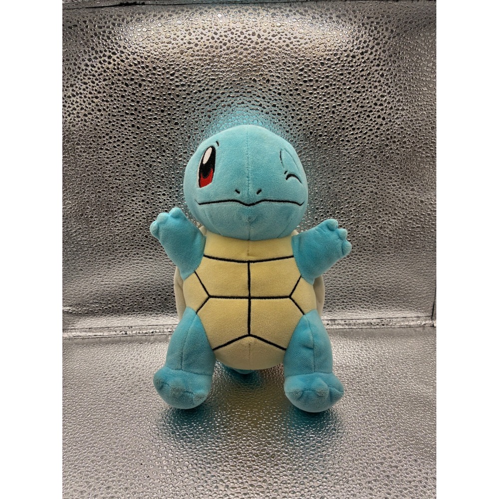 Pokemon Squirtle Plush Winking Face Water Type Blue Turtle Stuffed Animal Toy